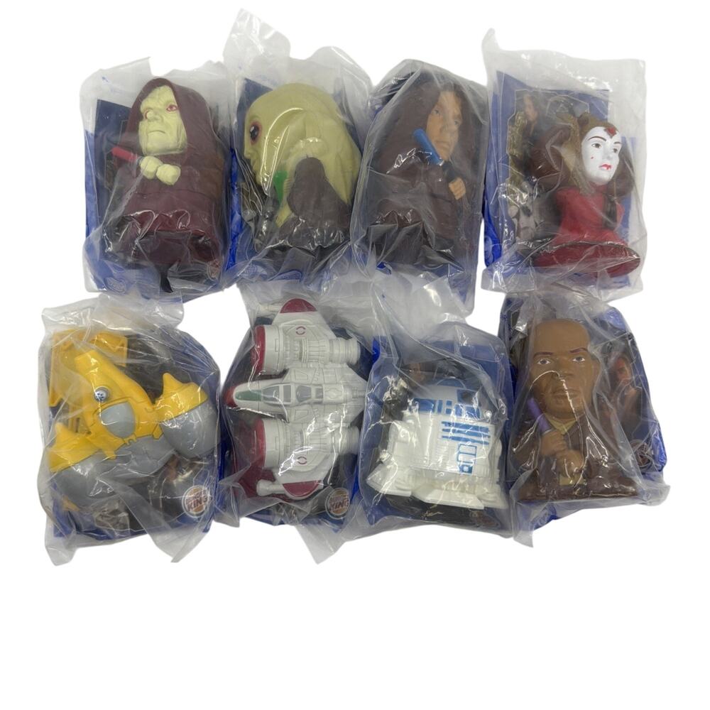 2005 Star Wars Burger King Complete Saga Exclusive Toy Lot of 8 New Sealed BK